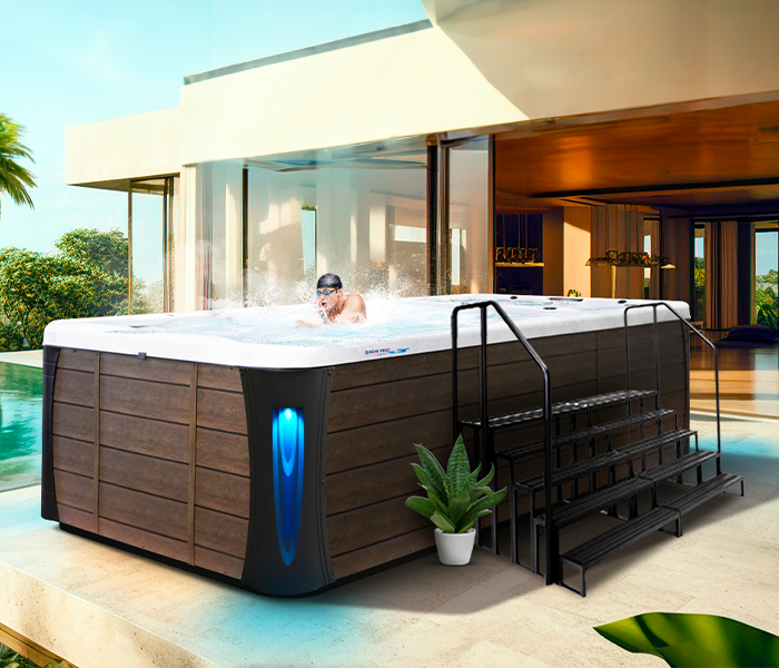 Calspas hot tub being used in a family setting - Mobile